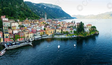 Varenna - Lake Como IT - Aerial view - stock photo 2943864 | Crushpixel