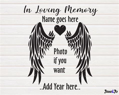 Memorial Day Svgmemory Angel Wings Heart Svgmemory Svg Shirt Etsy