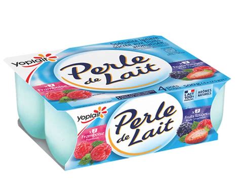 Perle De Lait Assortiment Fruits Rouges Et Framboises Yoplait 4 X 125