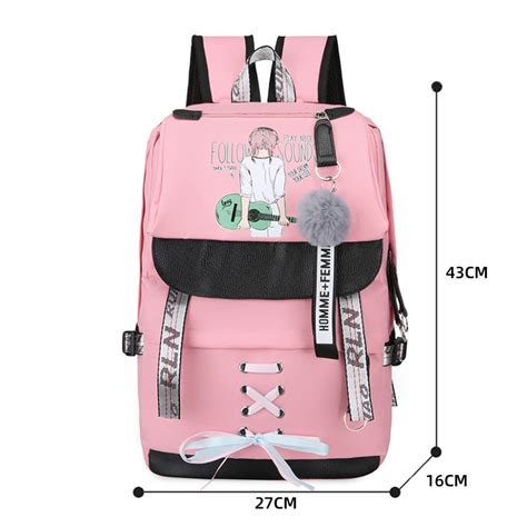 Canvas School Bags For Girls Teenagers Backpack Wo Vicedeal