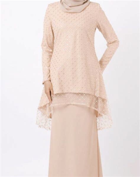 J LABELLA ALISYA KURUNG NUDE Women S Fashion Muslimah Fashion Baju Kurung Sets On Carousell