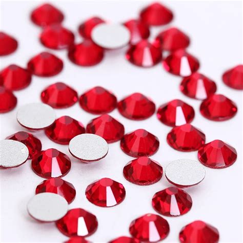 Red Quan Ss Flat Back Aaaaa Crystal Light Siam D Nail Art