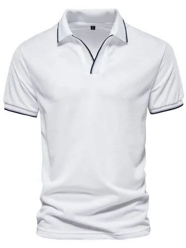 Plain Men White Cotton T Shirt Polo Neck At Rs In Kanpur Id