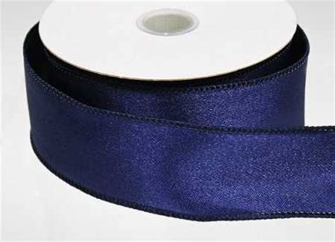 Navy Satin Wired Ribbon Ribbon And Trims Craft Supplies