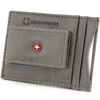 Alpine Swiss Rfid Blocking Men S Magnetic Money Clip Leather Front