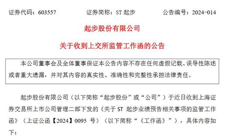 St起步收监管工作函 持续经营能力遭疑财富号东方财富网