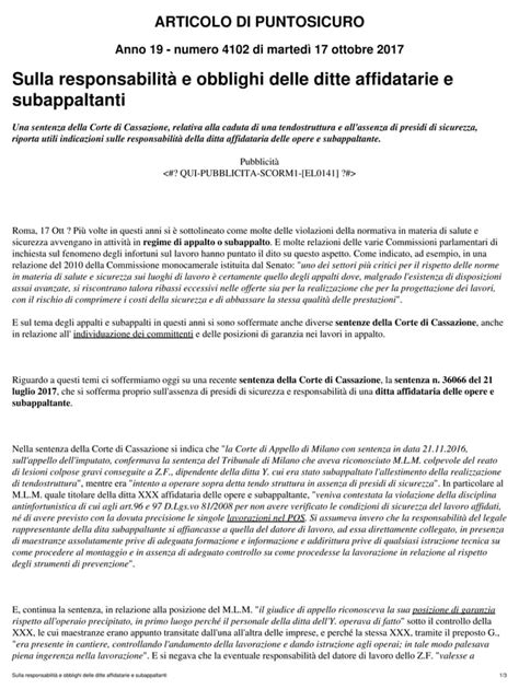 165 2017 sulla responsabilità e obblighi delle ditte affidatarie e