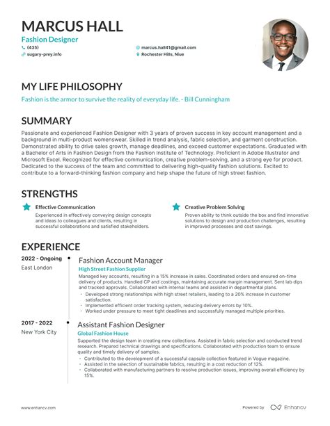 3 Fashion Designer Resume Examples And How To Guide For 2024