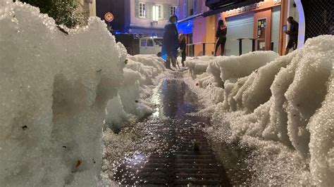 Jusqu Cm Au Sol Les Images Du Violent Orage De Gr Le Qui S Est