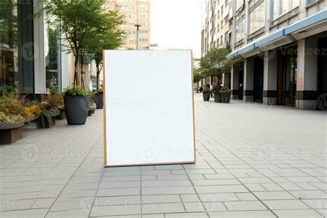 AI Generative a Blank white sign board mockup isolated outside 23331808 ...