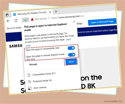 Cómo usar el modo de compatibilidad en Microsoft Edge Incorruptible