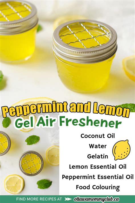 Gel Air Freshener With Peppermint And Lemon Essential Oils Omc