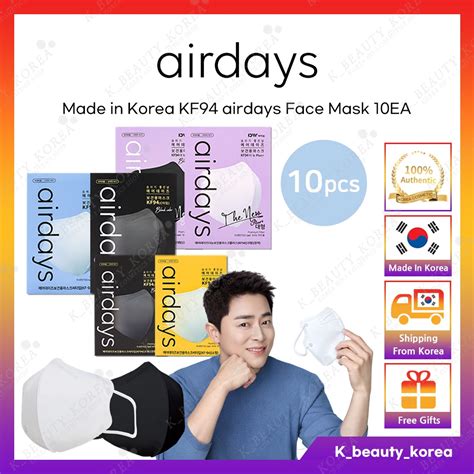 Airdays Made In Korea KF94 Airdays Face Mask Color White Black