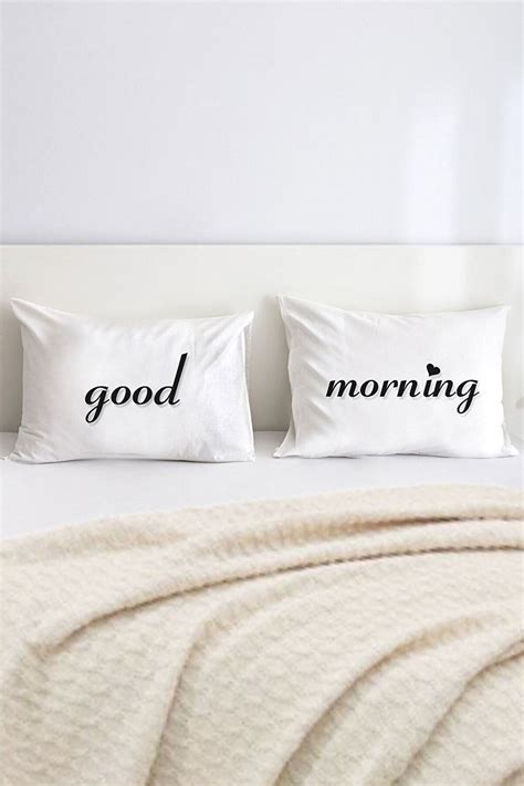 Good Morning Pillowcase Set Of 2 Pillowcases Custom Pillowcase Cotton Pillowcase Mr And Mrs