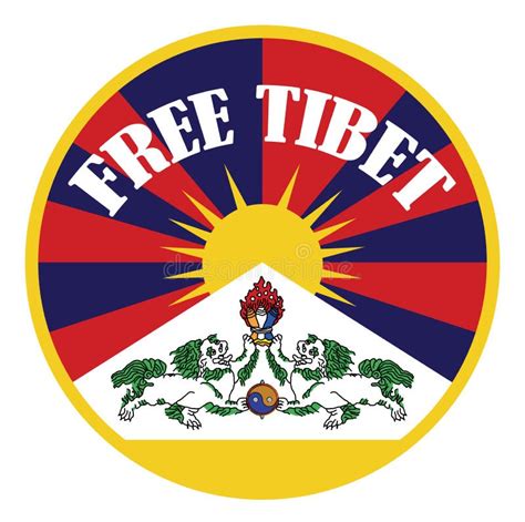 Tibetan Flag Banner with Sign Free Tibet Stock Vector - Illustration of chineese, occupation ...