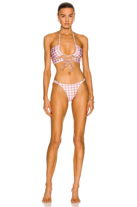 Shani Shemer Gigi Bikini Bottom In Pink Gingham FWRD