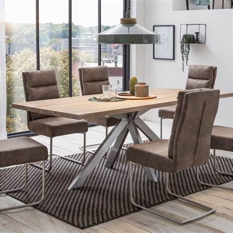 Massiv Direkt Miami 220Cm Solid Oak Trestle Dining Table Wayfair Co Uk