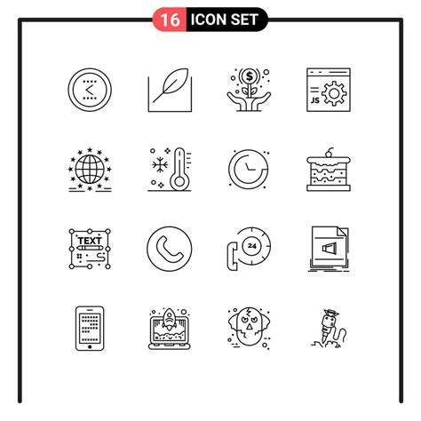 Set Of 16 Vector Outlines On Grid For Programming Develop Expand Coding