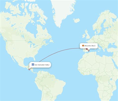 All Flight Routes From San Salvador To Alicante SAL To ALC Flight Routes