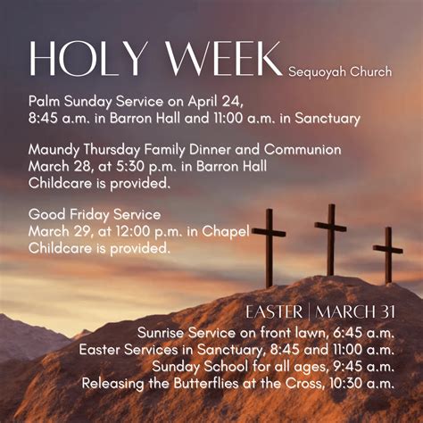 Holy Week 2024 Sequoyah Hills Presbyterian Church