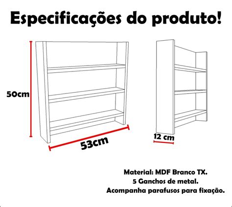 Porta Tempero Mdf Planejado Prateleira Porta Tempero Oferta