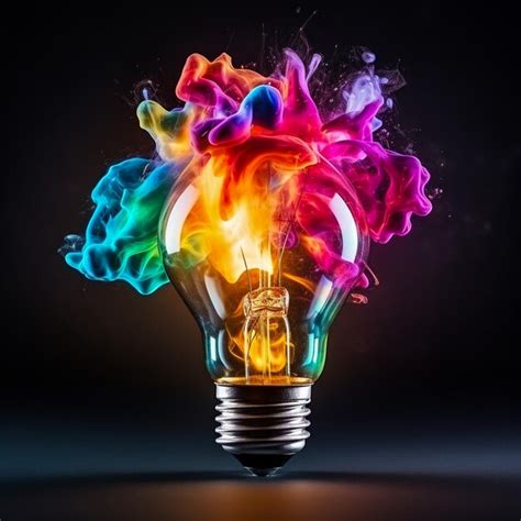 Premium Ai Image Creative Light Bulb Explodes With Colorful Paint