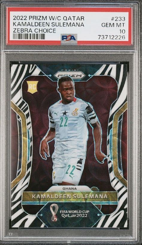 Prizm World Cup Kamaldeen Sulemana Zebra Choice Rookie Rc Psa