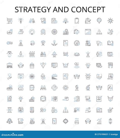 Strategy And Concept Outline Icons Collection Strategy Concept