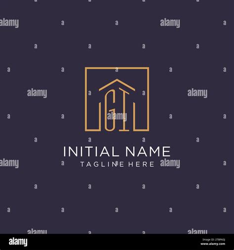 GI Initial Square Logo Design Modern And Luxury Real Estate Logo Style