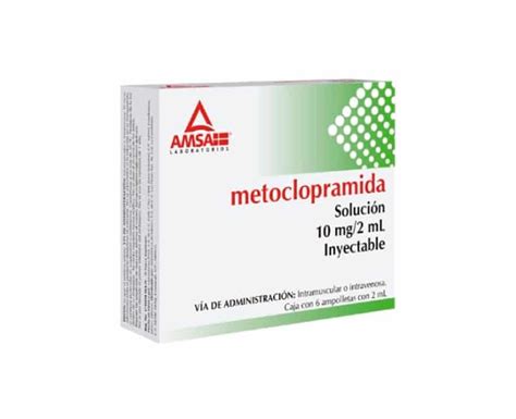 METOCLOPRAMIDA Amsa Sol Iny 6 AMPTAS 10 MG 2 ML Metoclopramida