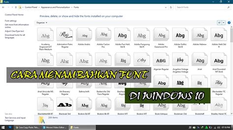 CARA MENAMBAHKAN FONT DI WINDOWS 10 YouTube