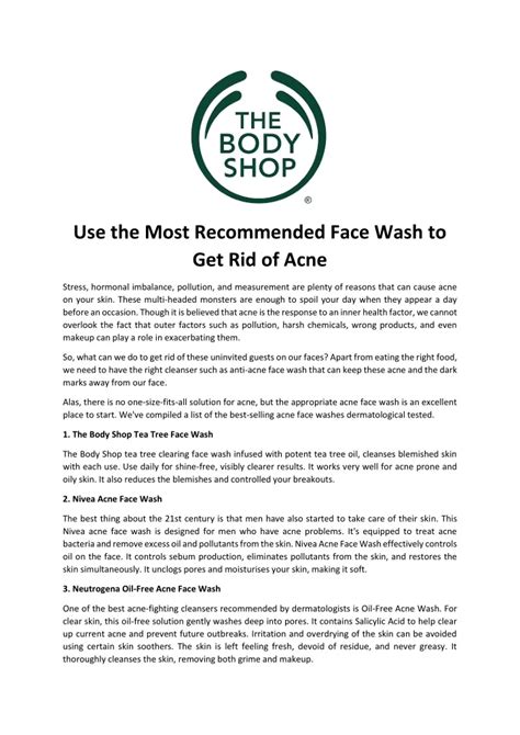 Ppt Use The Most Recommended Face Wash To Get Rid Of Acne Powerpoint Presentation Id 11459915