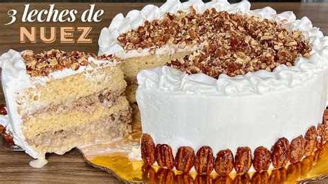 PASTEL 3 LECHES DE NUEZ CREMA PASTELERA DE NUEZ POSTRES CON IXCHEL