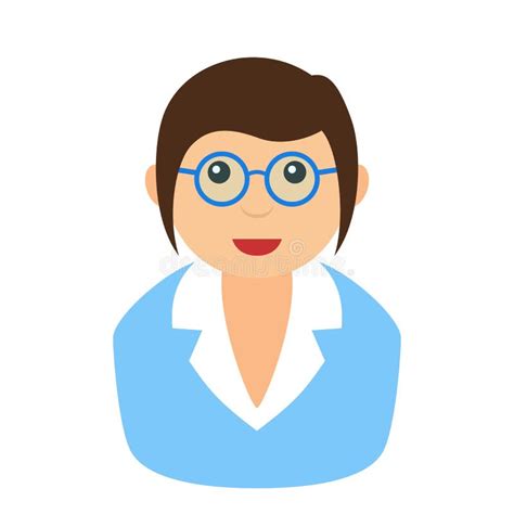 Ícone Liso Do Avatar Da Mulher Do Empregado No Branco Ilustração do