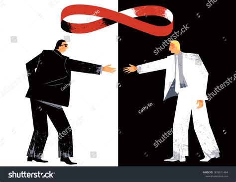 Two Businessman Reaching Hands Shake Stock Illustration 1876011484