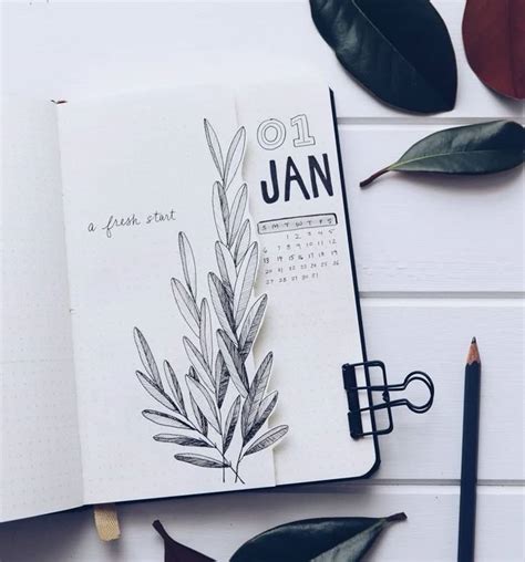 minimal botanical bujo cover page  dutch door agenda pessoal