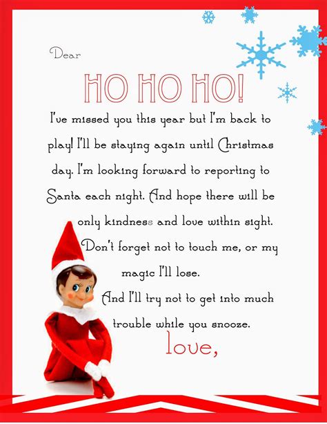 Free Printable Template Elf on the Shelf Welcome Letter | All FREE