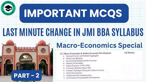 Jamia Bba Bcom Honsentrance Exam Economics Important Mcq