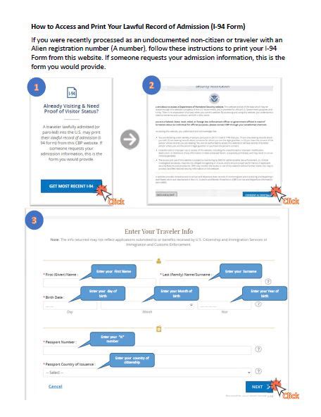 How To Access And Print Your Lawful Record Of Admission I 94 Form