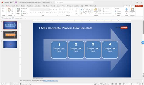 Free Free Horizontal Process Diagram With 4 Steps Presentation Slides