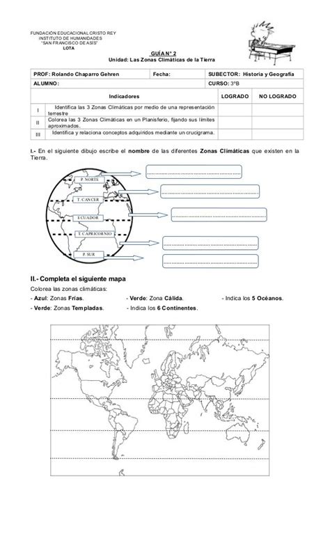 Guia 2 Zonas Climáticas 3nb Actividades De Geografía Enseñanza De La Geografía Lecciones De