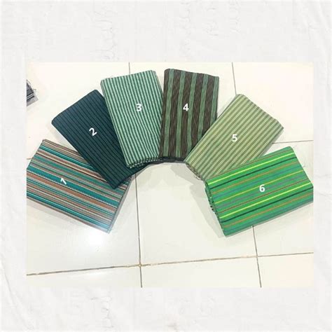 Jual Kain Tenun Lurik Prasojo Motif Garis Nuansa Hijau X Meter Atbm