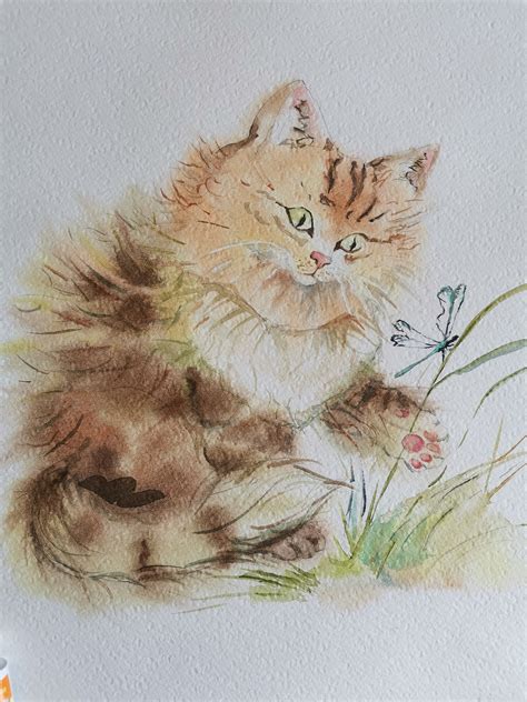 Aquarell Original Kleine Katze Bild Haustiere Exklusive Mama Etsy