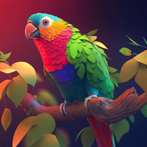 Premium Ai Image A Brightly Colored Parrot Sitting On Top Of A Tree