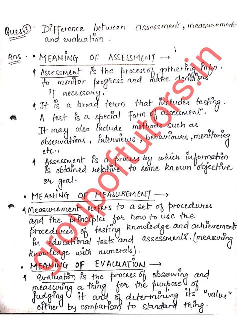 Assessment Measurement And Evaluation Assignment Notes Pdf Assessment Educational