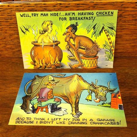 Two Humorous 1940s Vintage Postcards Unused Brightly Colored Etsy