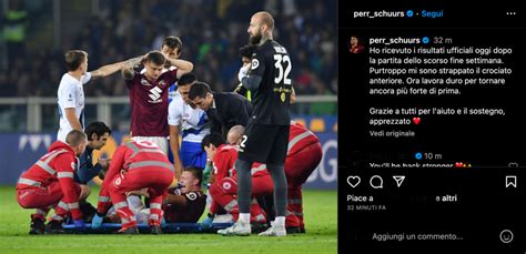 Torino Infortunio Schuurs Lesione Al Legamento Crociato Stagione Finita