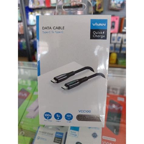 Jual Kabel Data Type C To USB C VIVAN VCC100 LED Quick Charge Shopee