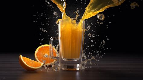 Premium Ai Image Orange Juice Hd 8k Wallpaper Stock Photographic Image