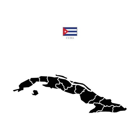 Premium Vector | Cuba contour vector map with state blackwhite flag in ...